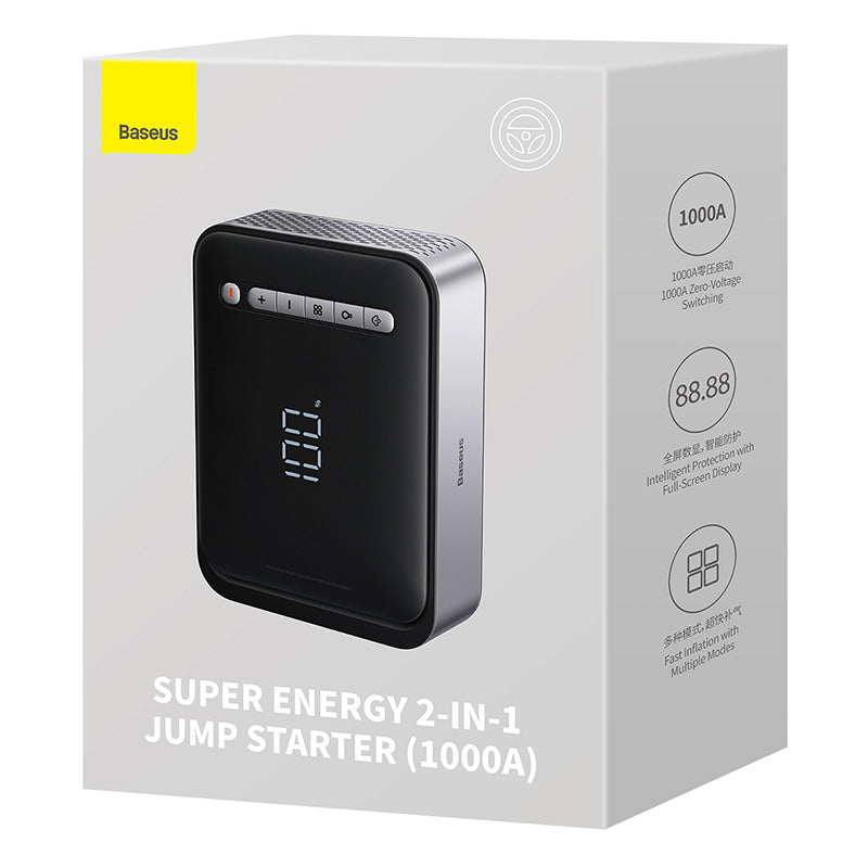 Baseus Démarreur de secours 2-en-1 Super énergie (1000 A) Noir
