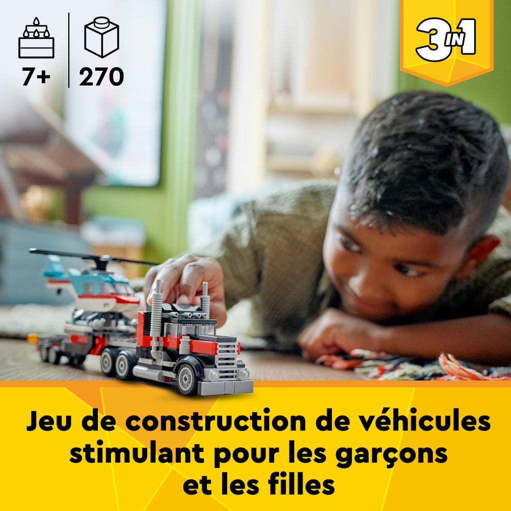 LEGO Creator 31146 Le camion remorque avec hélicoptère