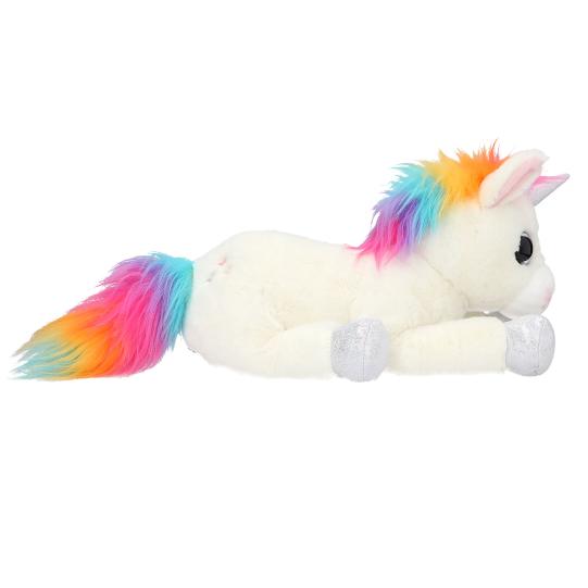 Ylvi Licorne couchée en peluche Naya 30 cm - Crinière arc-en-ciel super douce