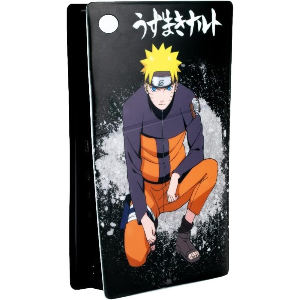 Konix Naruto Shippuden Façade de protection pour console PS5 Slim - Silicone - Antichoc - Anti-rayures - Motif Naruto - Noir