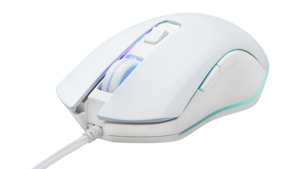 THE G-LAB KULT-HELIUM Souris Gaming Filaire - 6400 DPI, 6 Boutons - Blanc