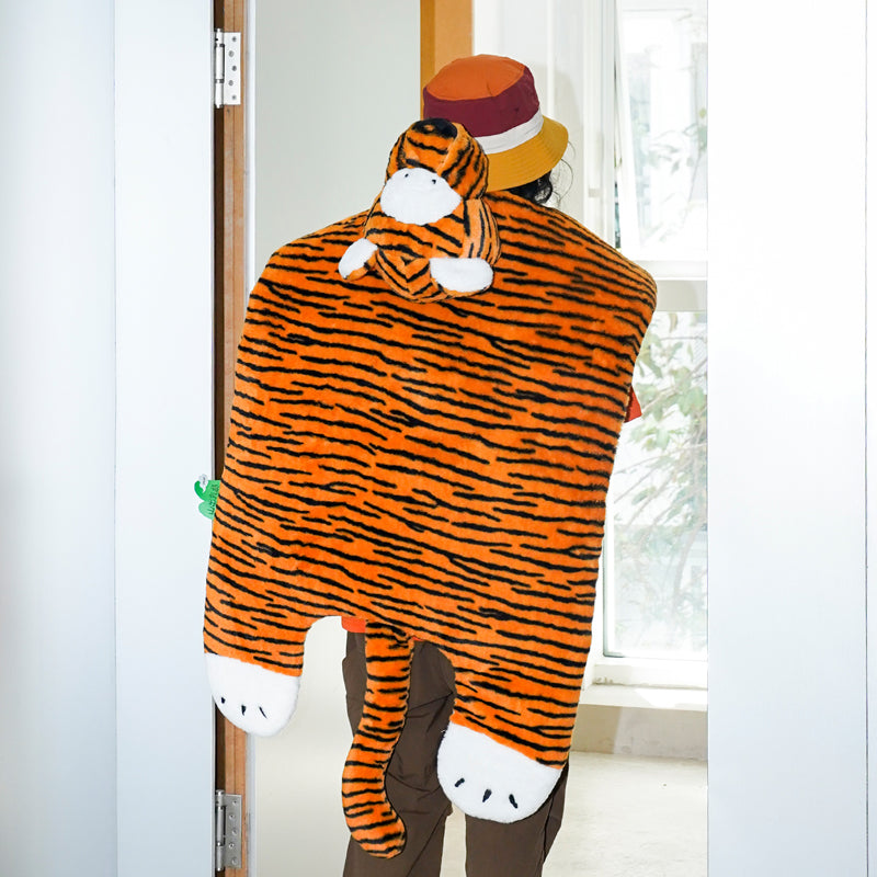 zeze Tiger Downhill Tapis multifonction en forme de tigre - Taille XL