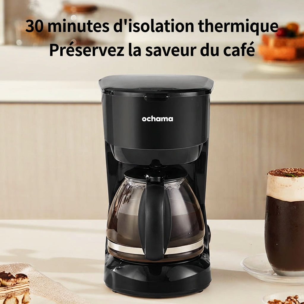 ochama Cafetière À Filtre, 600W Cafetière Américaine Domestique, Réservoir D’eau Grande Capacité 750Ml, Fonction Maintien Au Chaud 30 Min