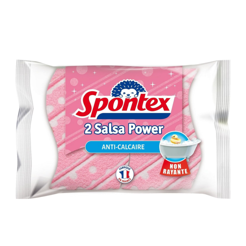 SPONTEX Salsa Power Éponges salle de bain non abrasives anticalcaire 2 éponges