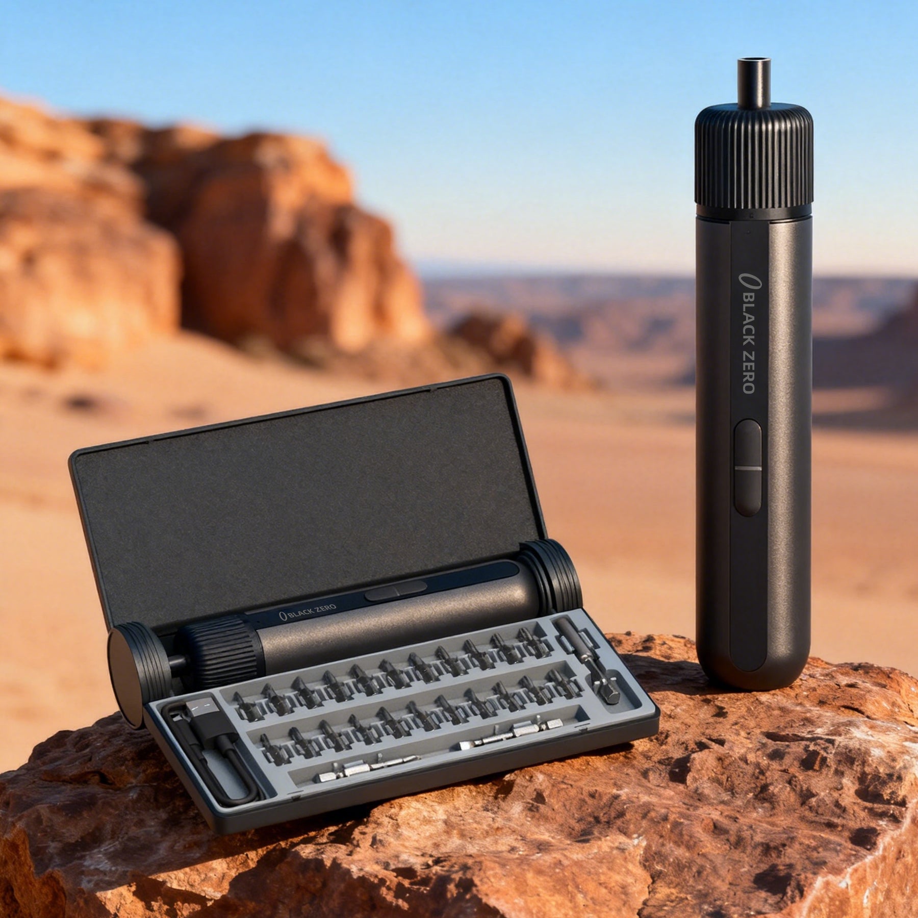 BLACK ZERO Tournevis sans fil, Kit de tournevis électrique puissant 3,6 V à couple élevé, Outil portatif multifonction pour bricolage à domicile, Rechargeable par USB, Compact et léger