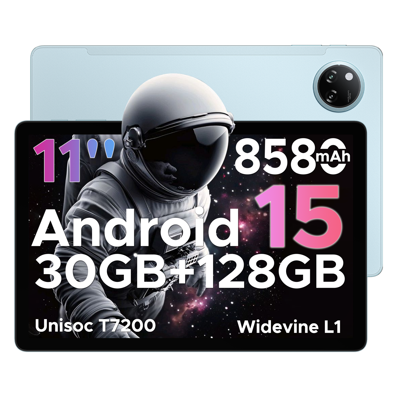 DOOGEE Tab A9 Pro+ Tablette Android 15 11 pouces, 30 Go + 128 Go, 2 To, octa-core, écran HD 90 Hz, batterie 8580 mAh, 5G Wi‑Fi, Widevine L1