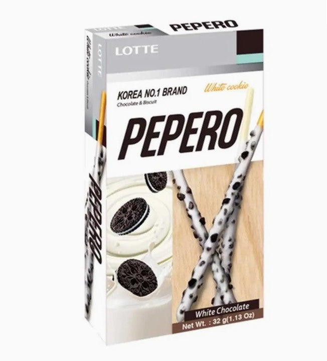 LOTTE Pepero bâtonnets de cookie blancs Halal 32 g