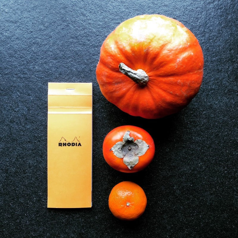 CLAIREFONTAINE Bloc agrafé Rhodia ORANGE N°8 7,4x21 cm 80 feuillets petits carreaux 5x5 80 g