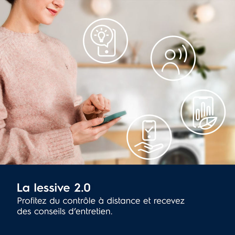 Electrolux EW7FI259160V Lave-linge frontal connecté avec SteamCare et SmartSelect, 1600 tr/min - 9 kg