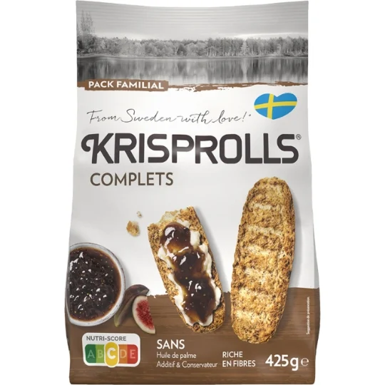 KRISPROLLS Pains grillés suédois complet sachet de 425g