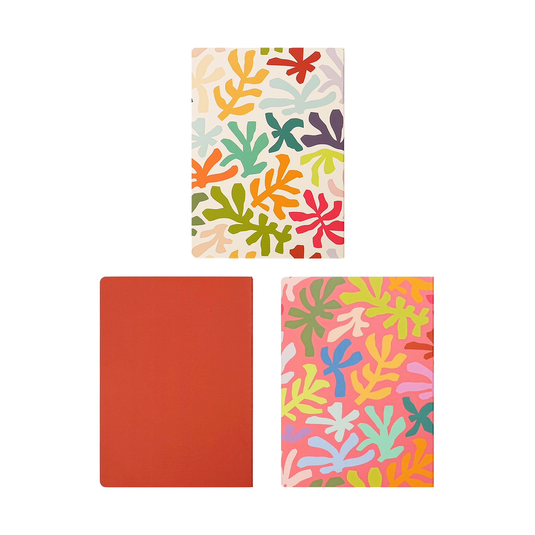 Jubiluu Lot de 3 carnets cousus A5 à couverture souple - 50 feuilles (papier offset 80 g) - Journal ligné couleur crème classique pour école, bureau