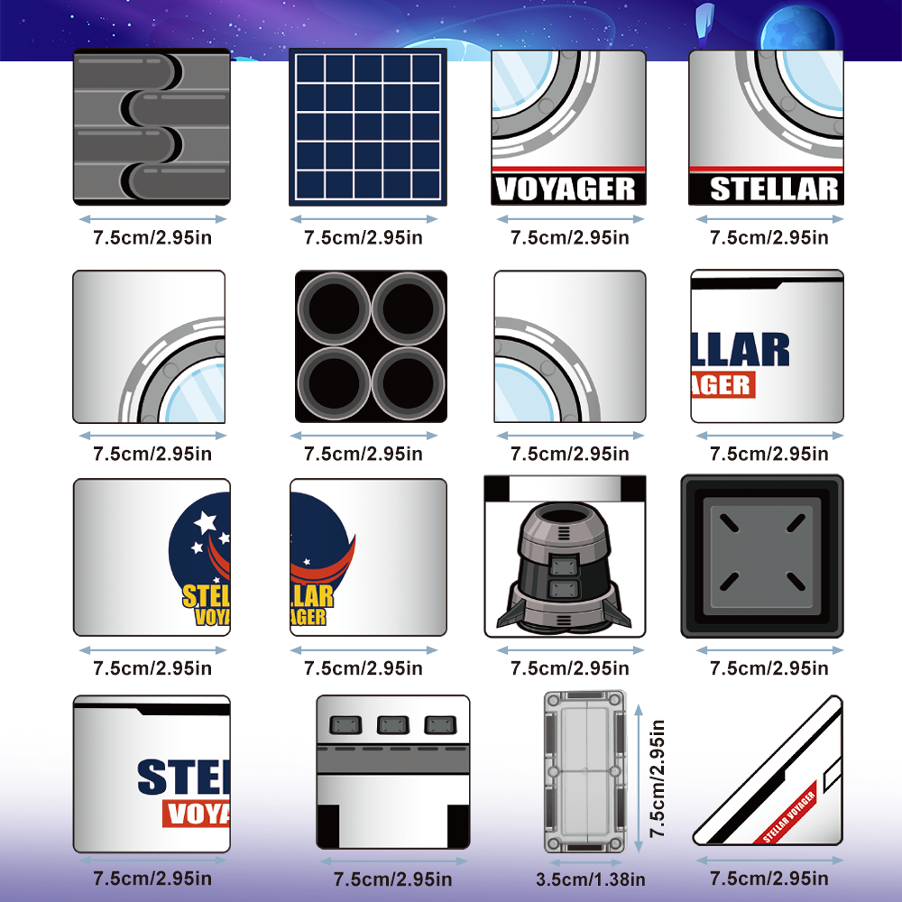 XINQIYUAN Qiyuan Jouet Éducatif Pièces de Construction Magnétiques Thème Espace 7.5cm 120pièces [Mélange aléatoire – Couleurs issues uniquement de la photo principale]