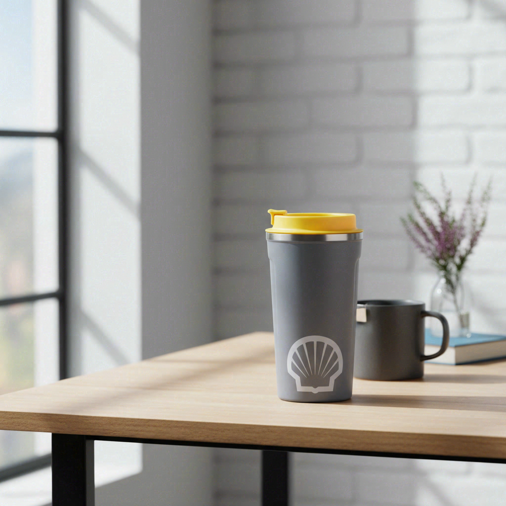 Tasse avec couvercle à double paroi Shell - 500 ml