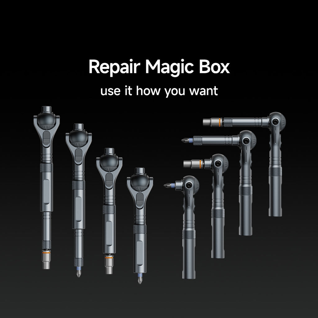 ochama RS2 Jeu de tournevis à cliquet, poignée télescopique, 40 accessoires inclus, conception magnétique, kit d'outils pour aménagement intérieur, réparation automobile et assemblage