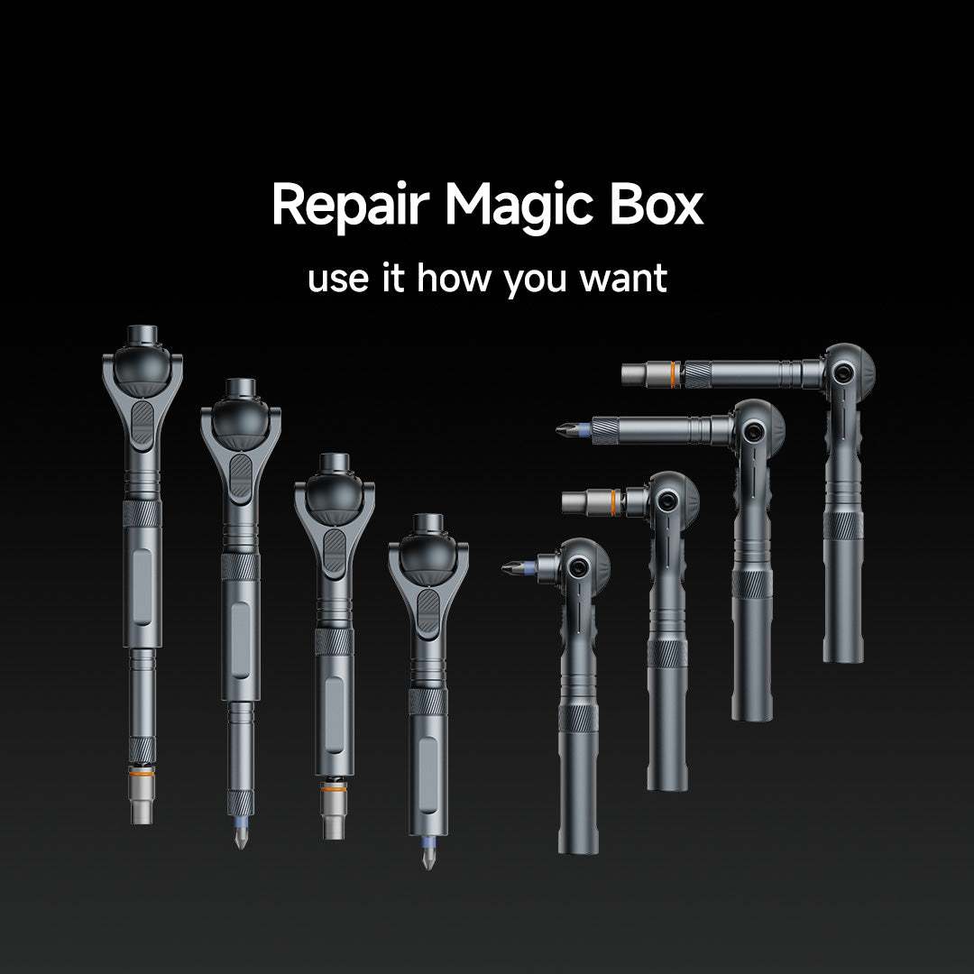 ochama RS2 Jeu de tournevis à cliquet, poignée télescopique, 40 accessoires inclus, conception magnétique, kit d'outils pour aménagement intérieur, réparation automobile et assemblage