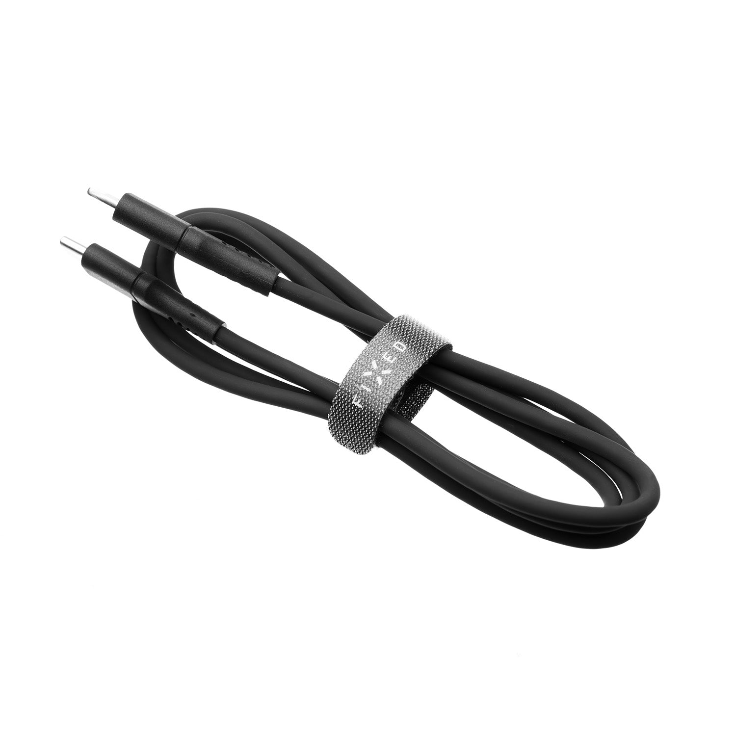 FIXED Câble USB-C vers USB-C en silicone liquide, 2 m, 60 W, Noir