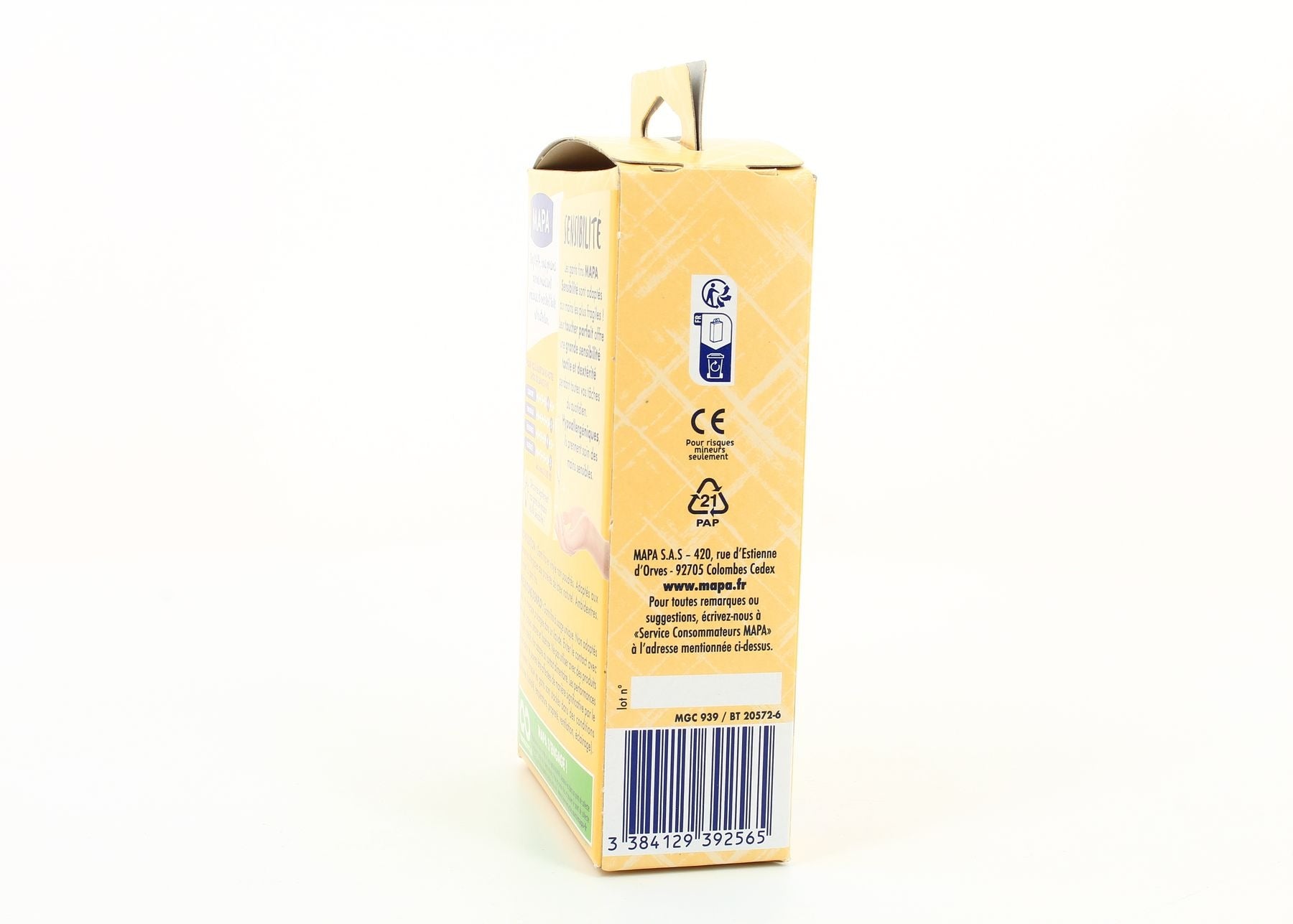 MAPA Gants vinyle fins Sensible hypoallergéniques non poudrés Taille S 20 gants