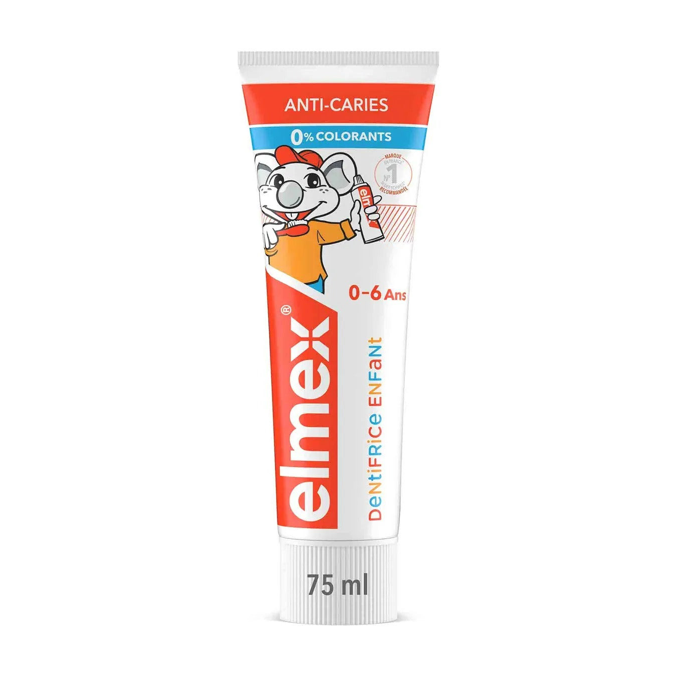 elmex Dentifrice Enfants 0-6 ans Protection Caries au Fluide d'Amine 75 ml