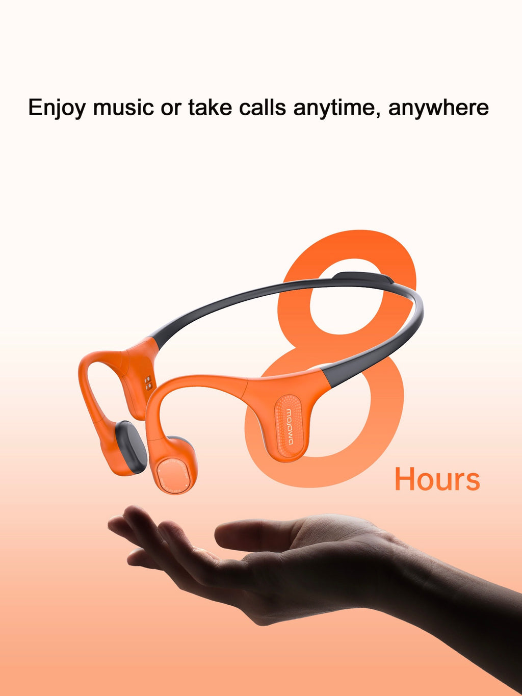 Mojawa Aerra Écouteurs de sport Bluetooth étanches IP67 à conduction osseuse - Noir