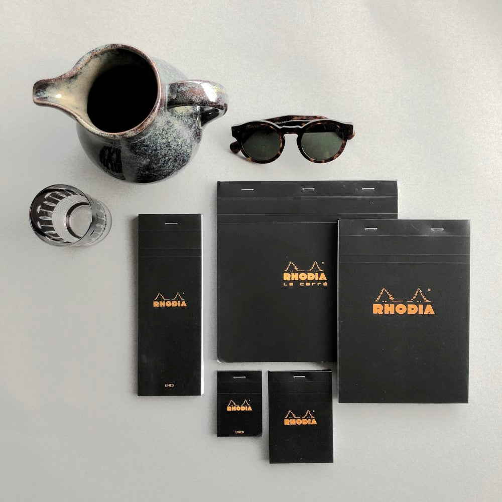 CLAIREFONTAINE Bloc agrafé Rhodia BLACK N°18 21x29,7 cm 80 feuillets petits carreaux 5x5 80 g