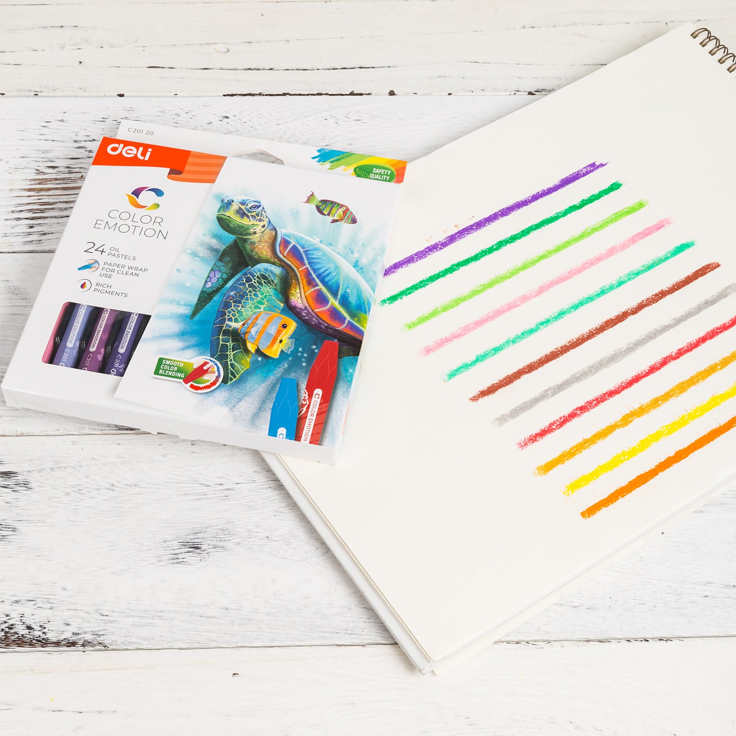 Deli Coffret de 24 pastels à l'huile