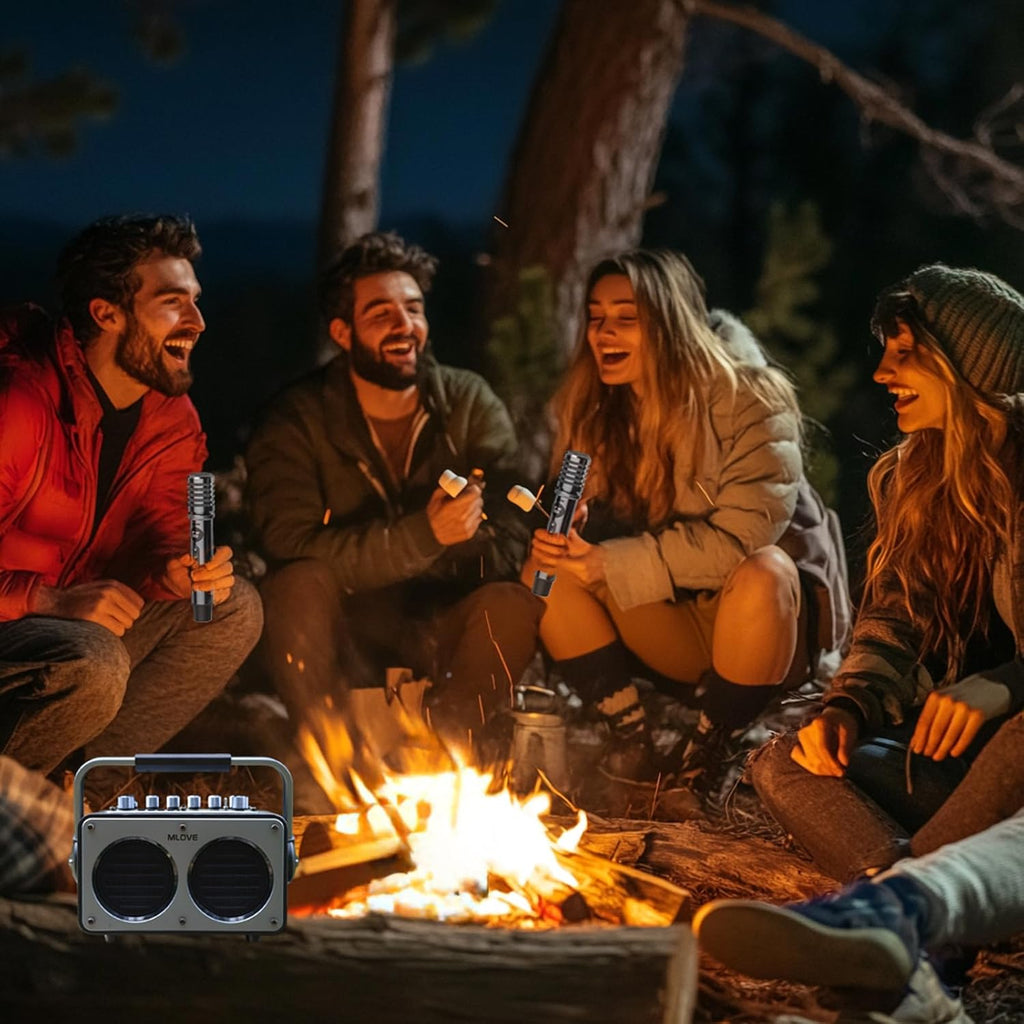 mlove Rangers S1 Machine de karaoké pour adultes avec microphone sans fil, Bluetooth 5.4, enceinte PA portable 200 W, fonction d'enregistrement, égaliseur et effets sonores