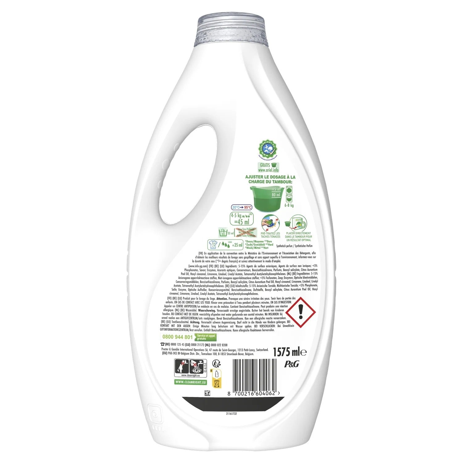 ARIEL Lessive liquide Original 35 Lavages 1,575 L