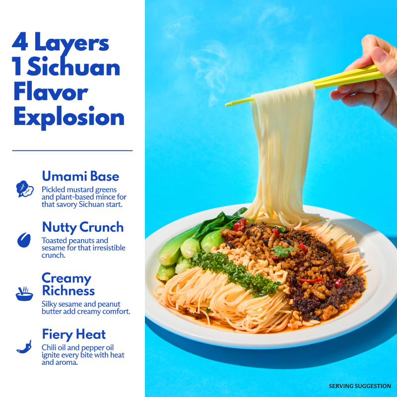 NOODEELOONG Nouilles Dan Dan du Sichuan classiques, Saveur épicée et picotante 242 g
