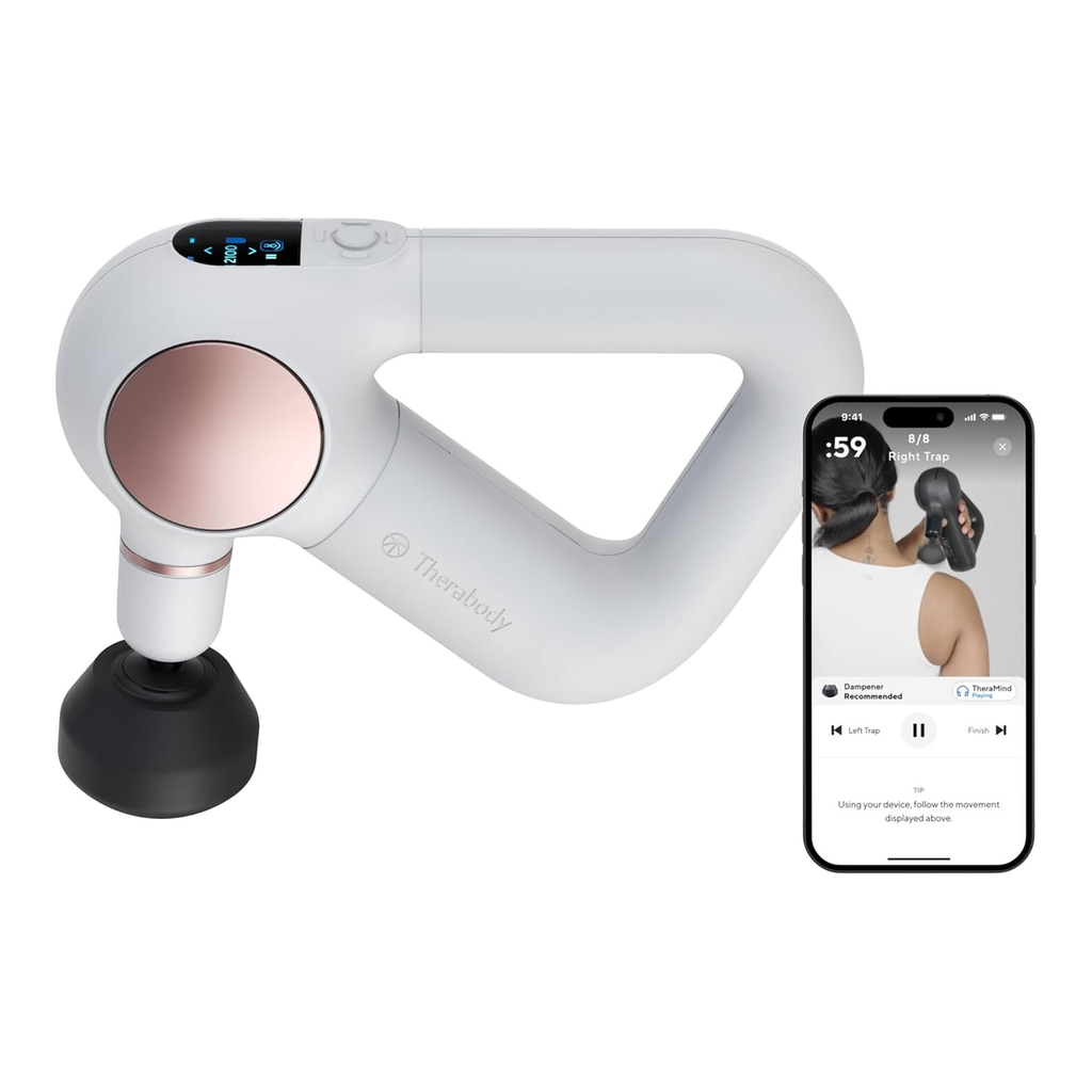 Theragun Sense - Pistolet de massage à percussion - Appareil de massage des tissus profonds pour un usage personnel avec exercices de respiration préinstallés pour le soulagement du stress, Blanc