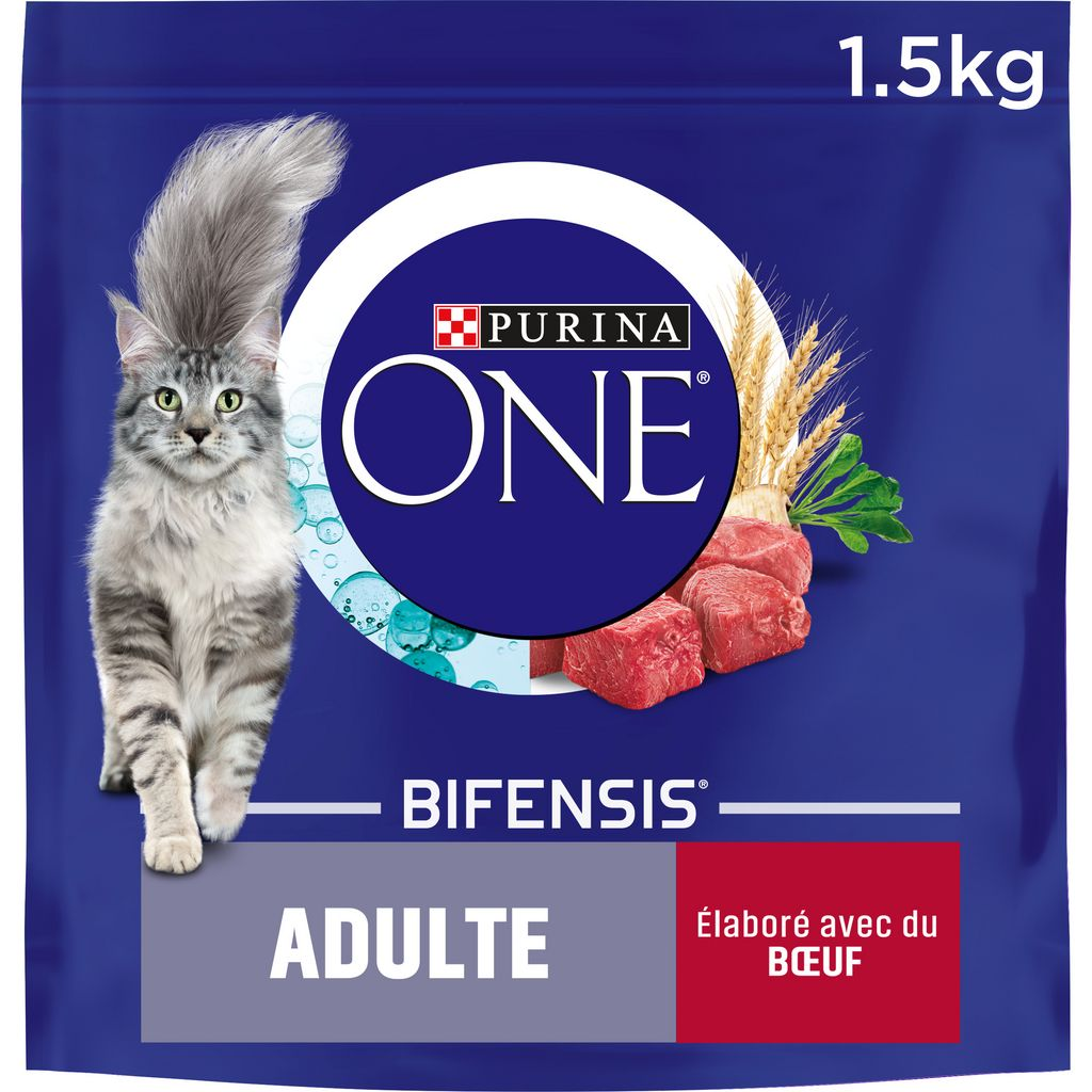 Purina One Bifensis Aliment pour chat adulte au bœuf - 1,5 kg