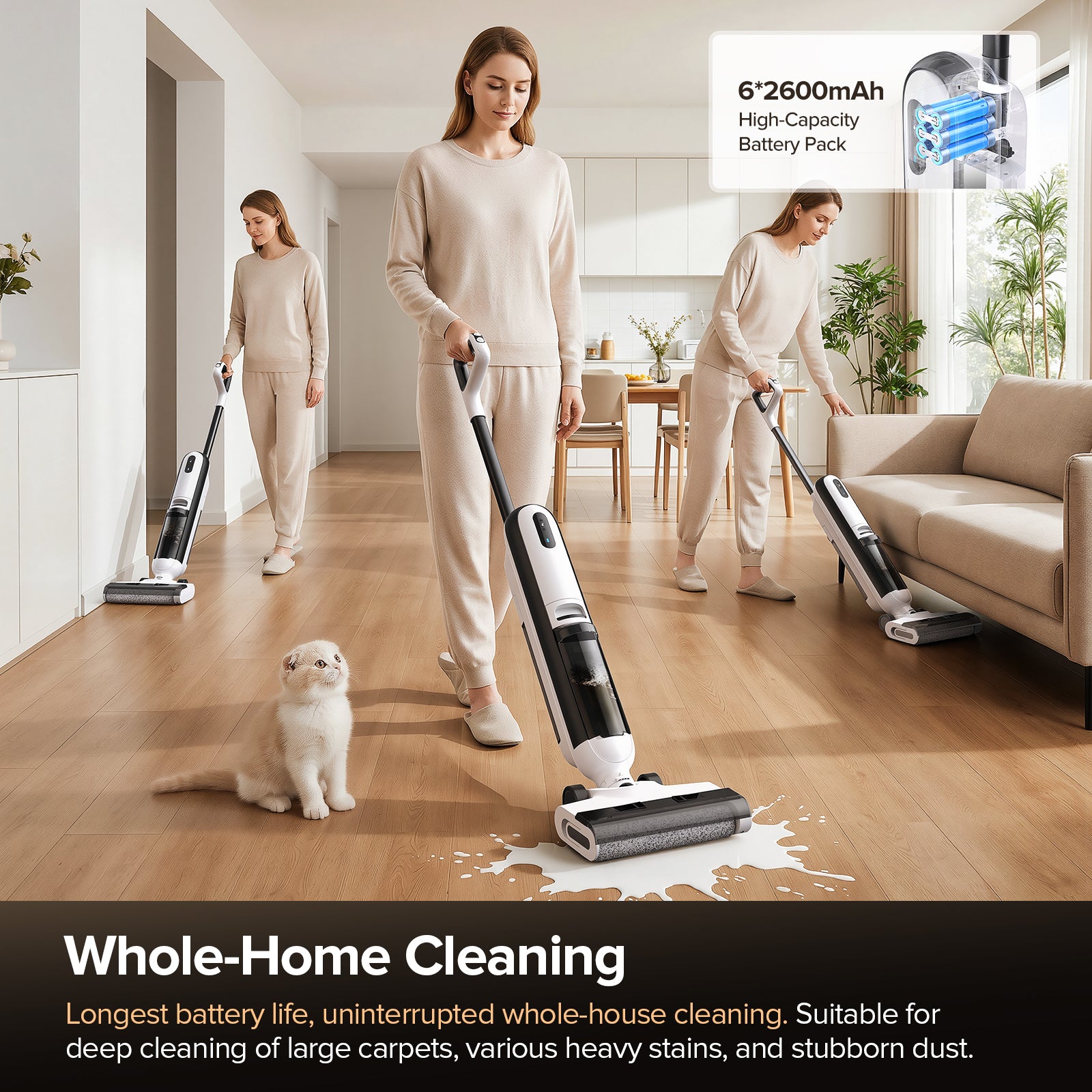Lubluelu 16000 Pa T6 Aspirateur eau et poussière autonettoyant