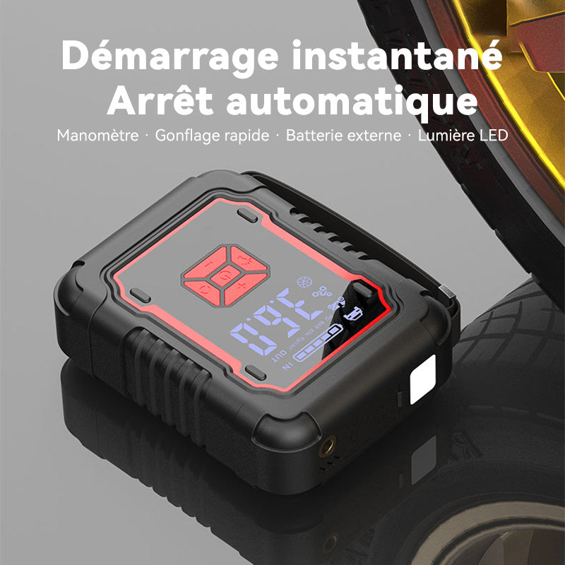 Porbi X9 Démarreur avec Compresseur d'Air 3000A Démarreur Portable de Voiture, Booster de Batterie 20000mAh & Gonfleur de Pneus 150PSI
