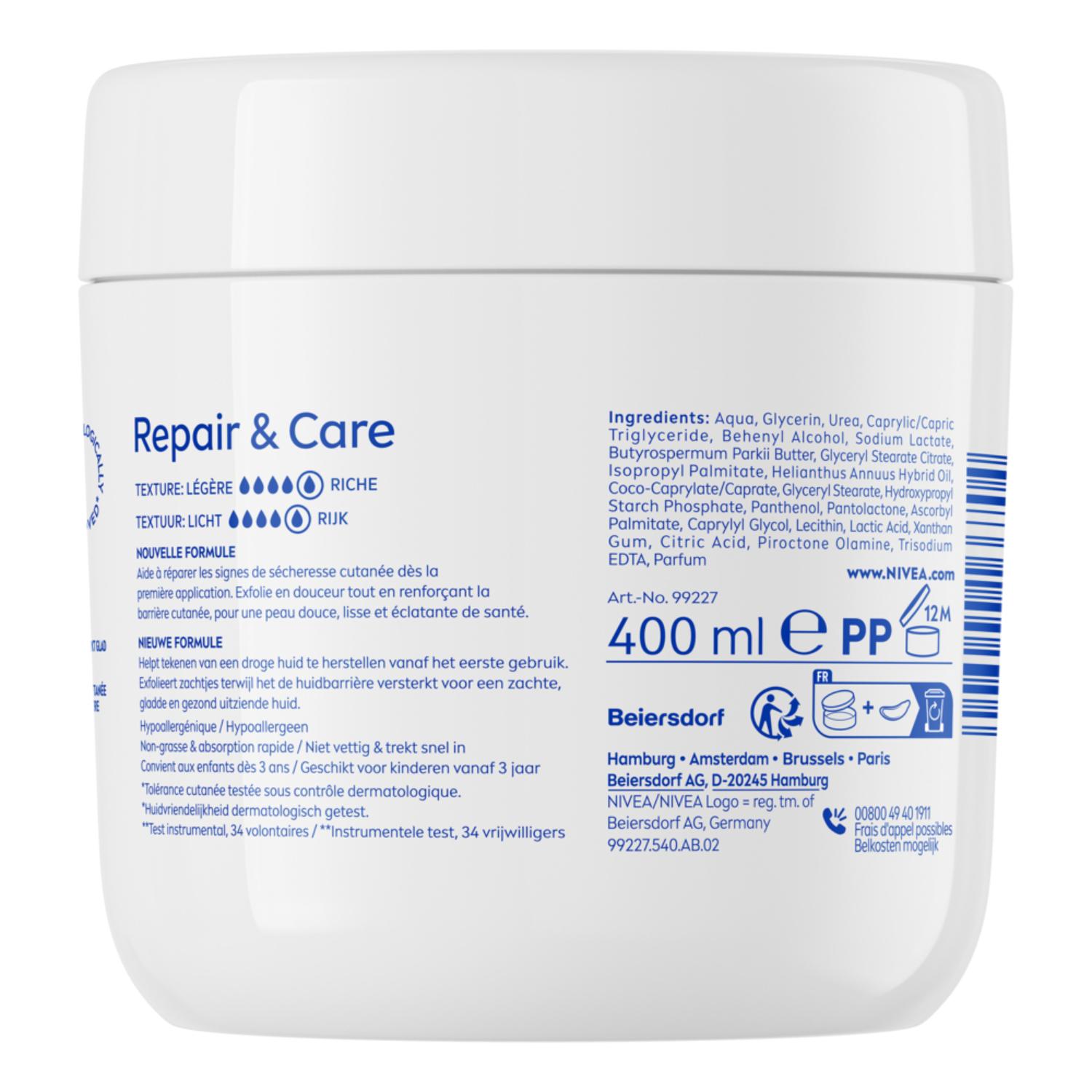 NIVEA Repair & Care Crème Multi‑Usages Urée Pot 400 ml