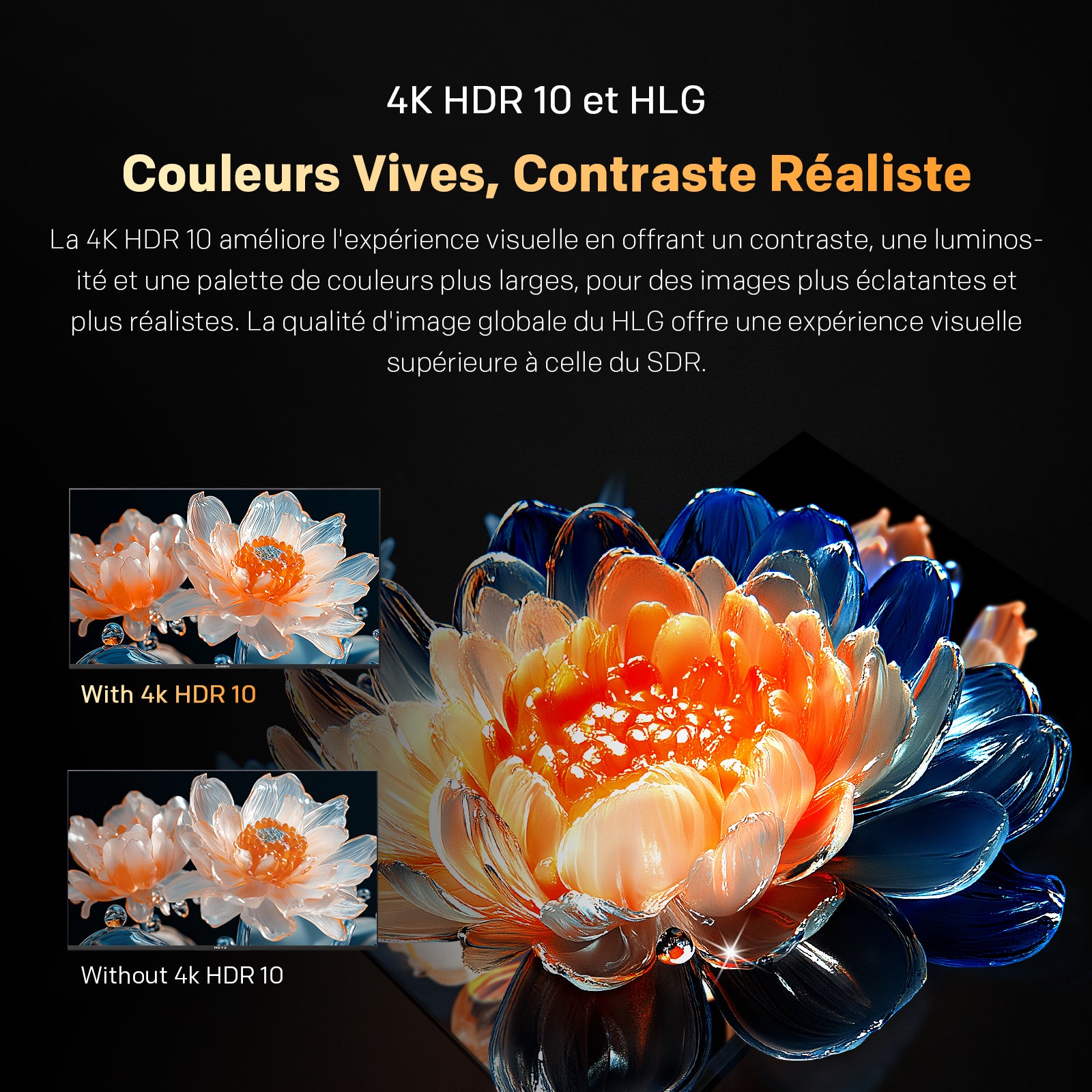 METZ 43MUF7000Z Google TV 43 pouces 109 cm Protection des yeux, 4K UHD, Dolby Vision & Atmos, HDR10, Fonction localisation télécommande, Triple Tuner, CI+, Classe énergétique F