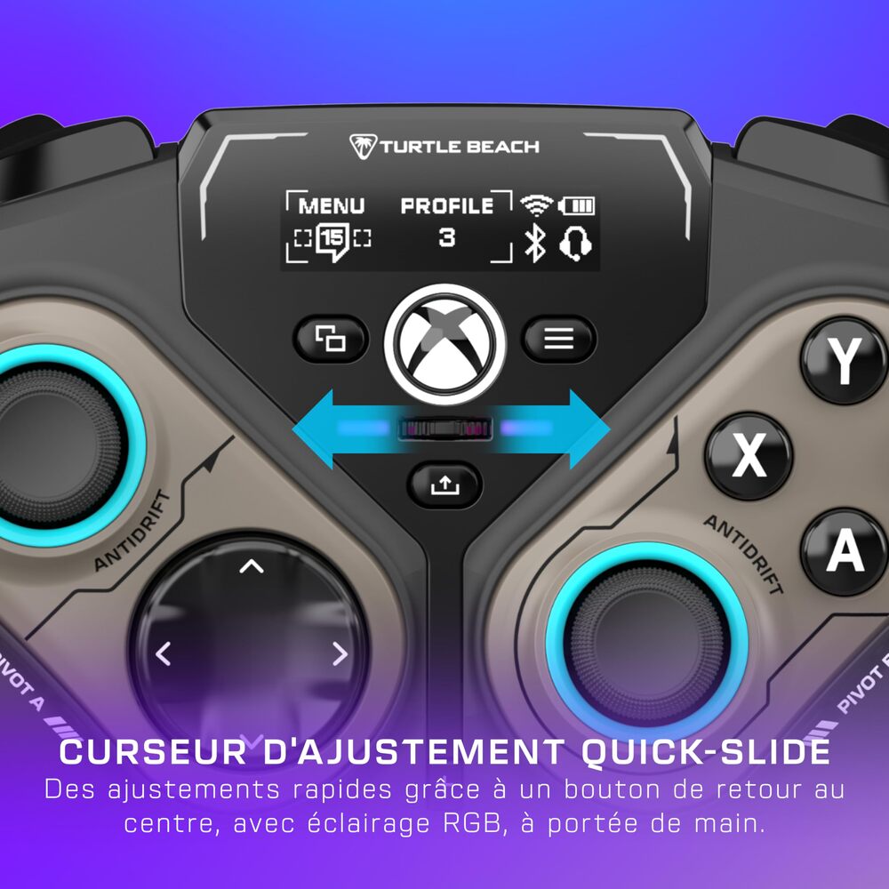 TURTLE BEACH Stealth Pivot Manette Sans Fil 2.4GHz, Bluetooth & Filaire - Modules de Stick de Combat Rotatifs, Joysticks à Effet Hall, Écran de Contrôle, Batterie 20h - Windows 10/11