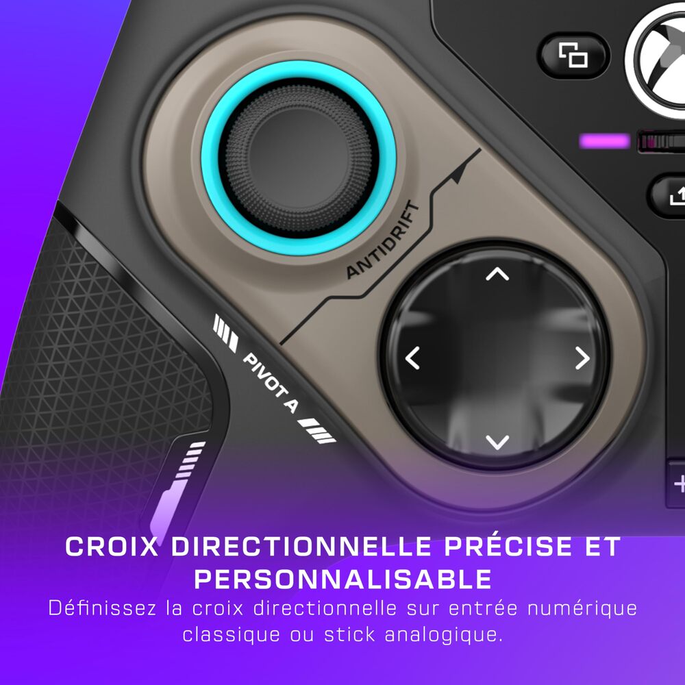 TURTLE BEACH Stealth Pivot Manette Sans Fil 2.4GHz, Bluetooth & Filaire - Modules de Stick de Combat Rotatifs, Joysticks à Effet Hall, Écran de Contrôle, Batterie 20h - Windows 10/11