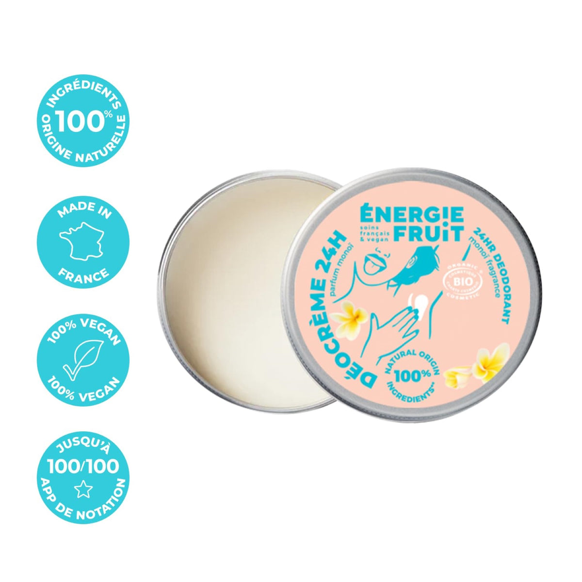 ENERGIE FRUIT Déocrème 48h Monoï Bio Pot 45 g