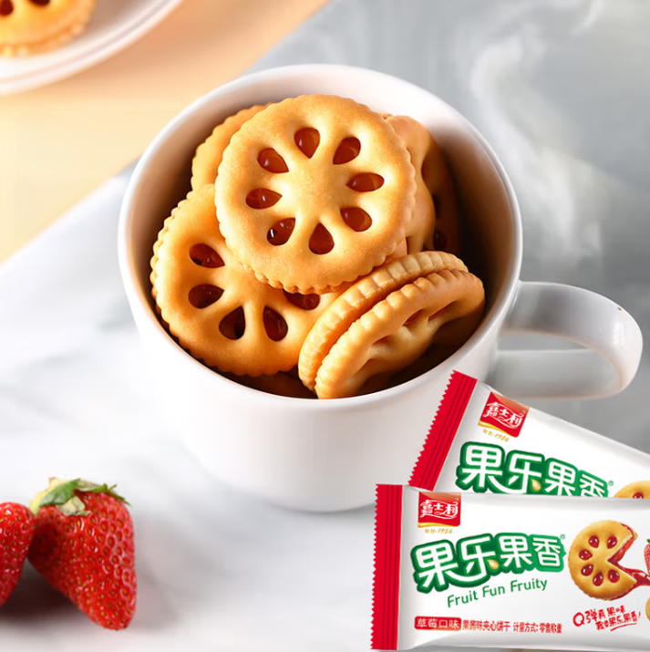 jiashili Biscuits fruités Cascade (saveur fraise) 93g