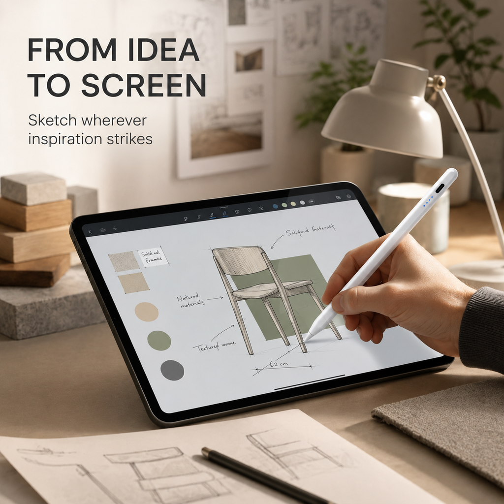 VoxorAI HL-U05 Stylet universel pour tablette iOS, iPad, Android et Microsoft - Blanc
