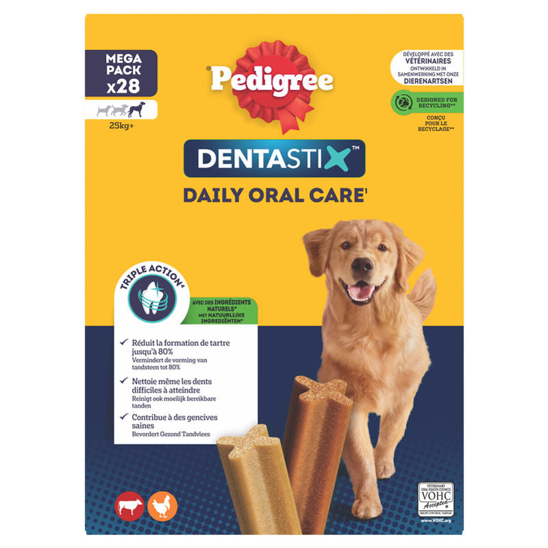 Pedigree Dentastix Friandises pour Chiens Soin Dentaire 1 Mois 25 kg+, 28 Bâtonnets