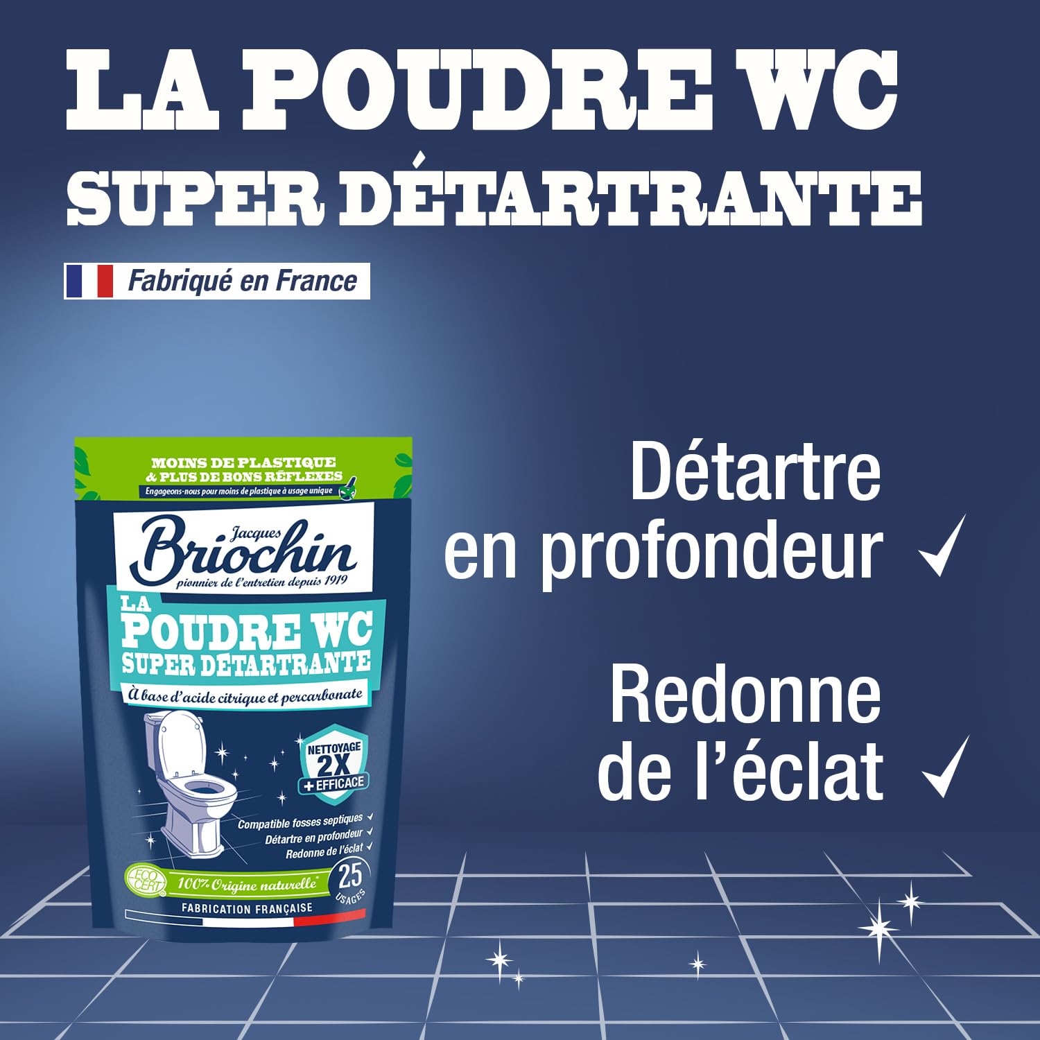Jacques Briochin Poudre Nettoyante Mousse WC Acide Citrique 500 g