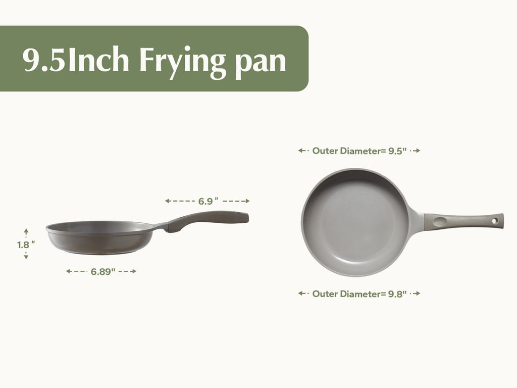 Redchef Série Starlight Poêle à frire en céramique 24 cm, extérieur et intérieur gris