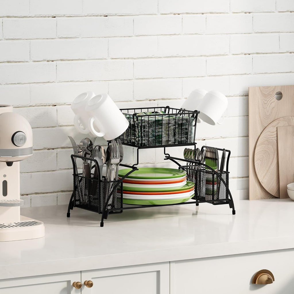 Senhoglb Organisateur porte-assiettes à 2 niveaux, Promotion du Nouvel An, Meilleures idées cadeaux