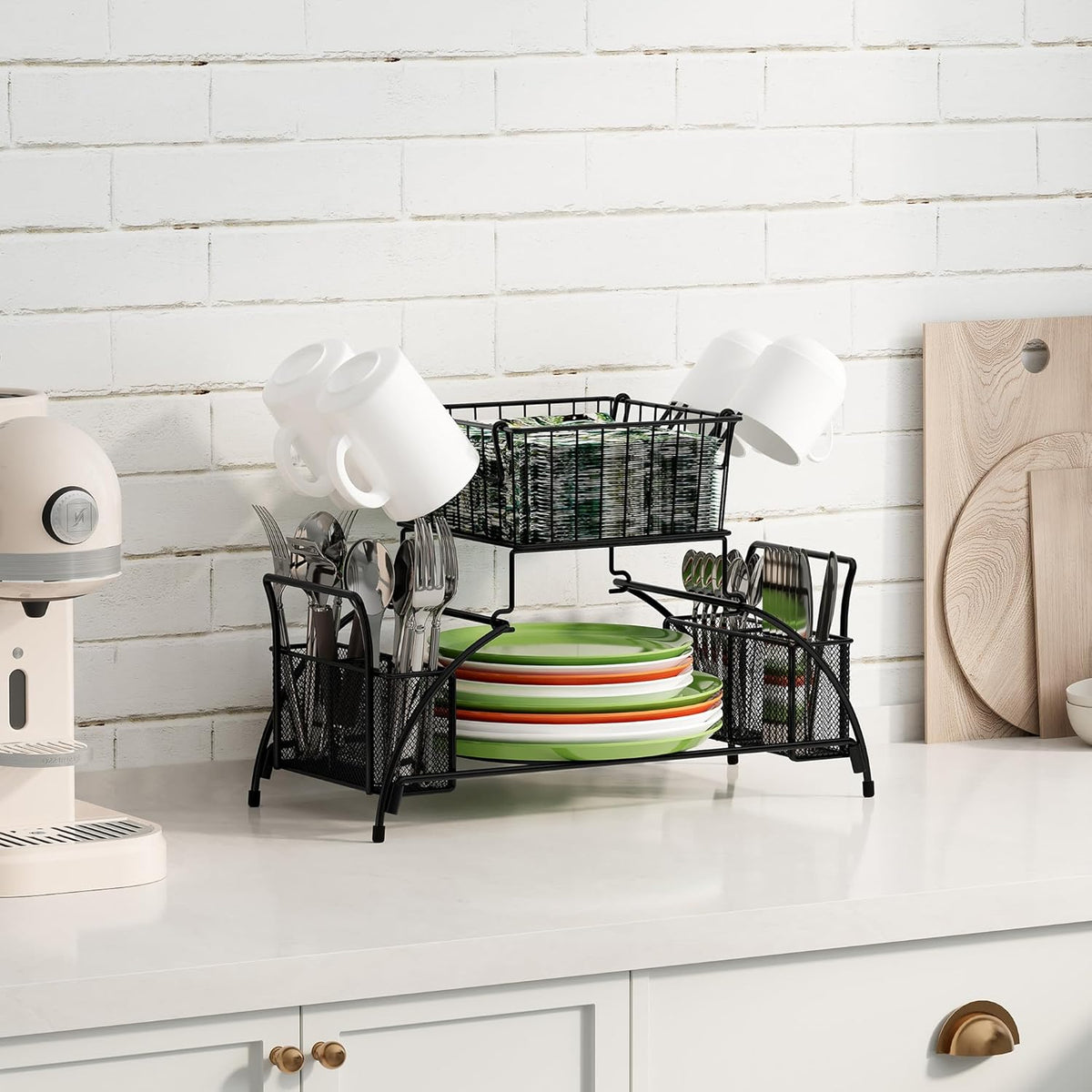 Senhoglb Organisateur porte-assiettes à 2 niveaux, Promotion du Nouvel An, Meilleures idées cadeaux
