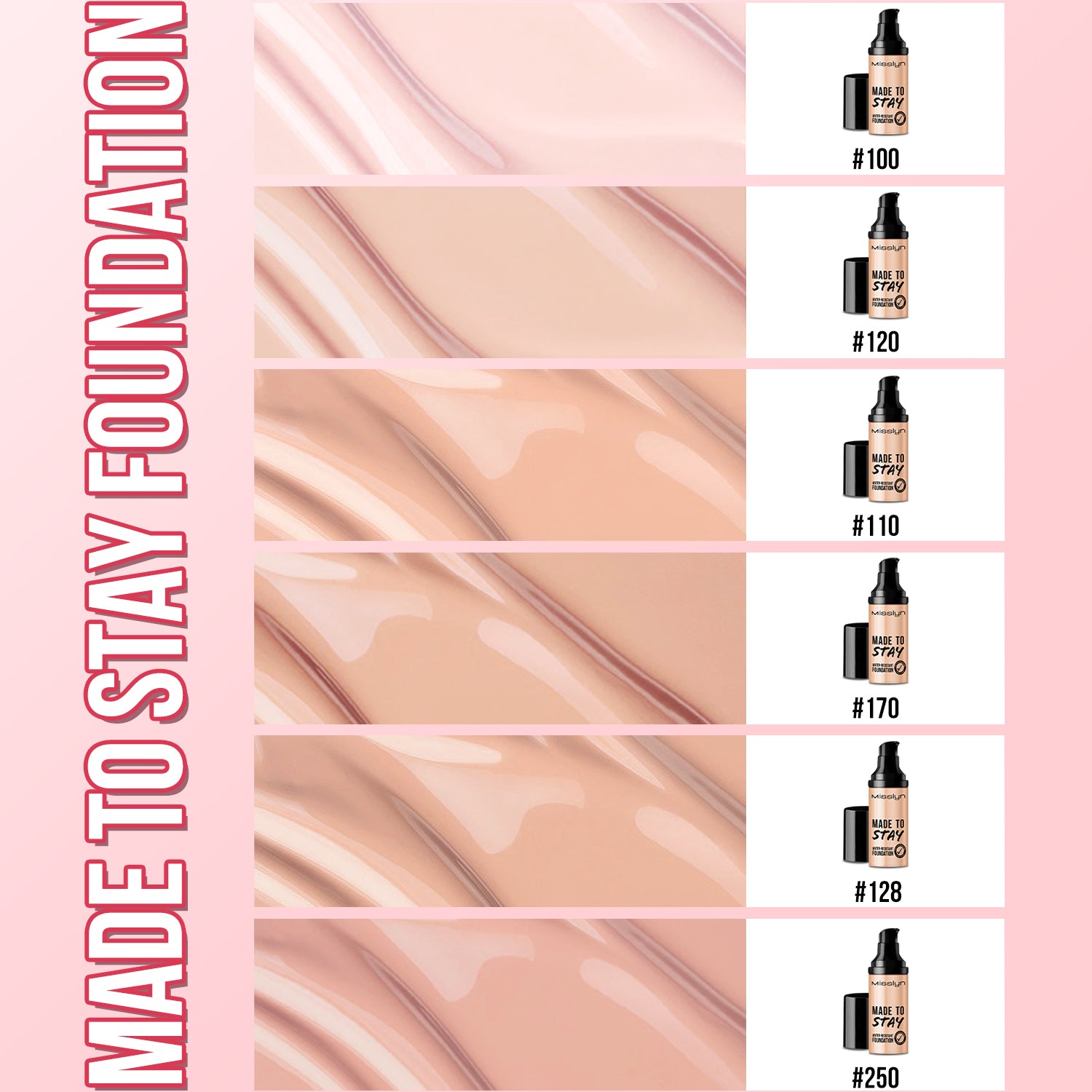 Misslyn Fond de teint longue tenue résistant à l’eau 250 Beige authentique