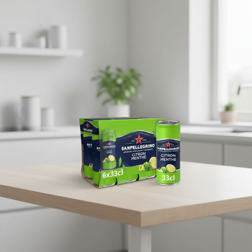 SAN PELLEGRINO Canettes fines Citron & Menthe 6 x 33 cl