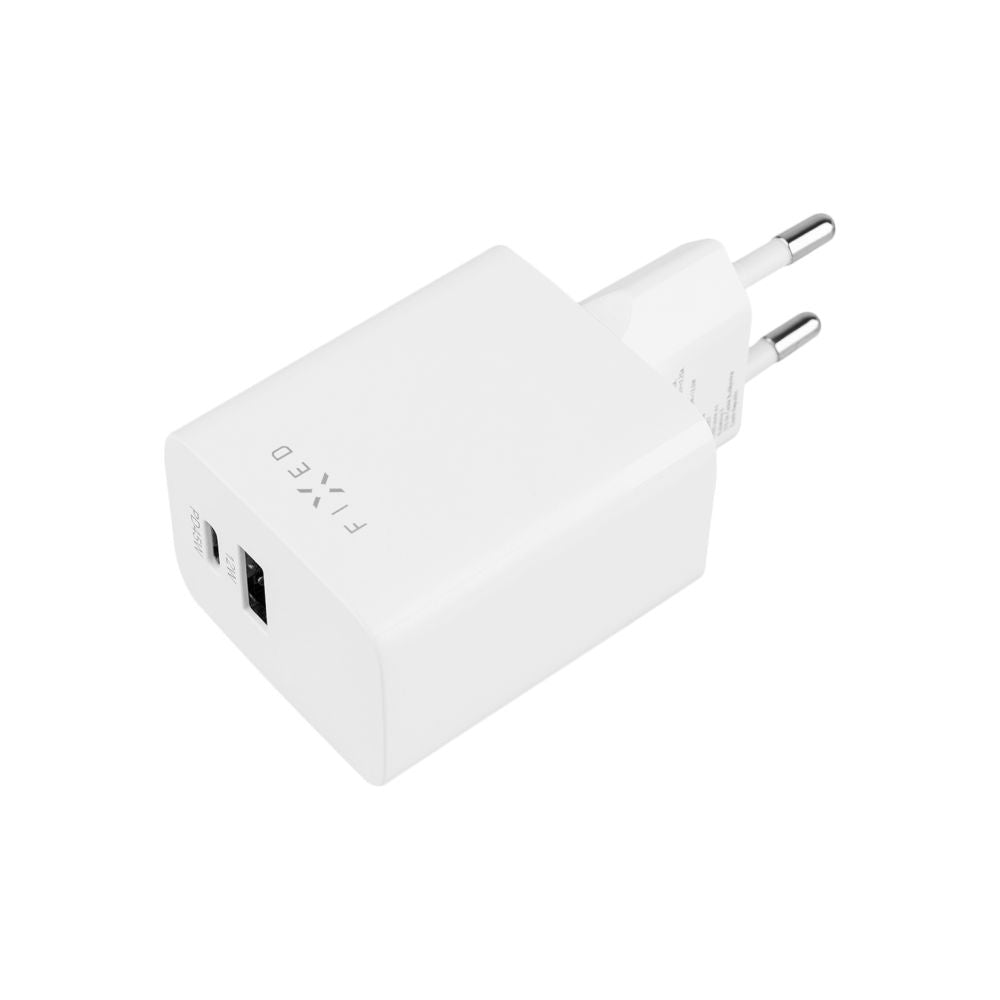 FIXED Chargeur de voyage mini USB-C/USB 45W, Blanc