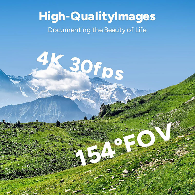 SJCAM C300 Caméra d'action de poche 4K avec stabilisation EIS à 6 axes Écran tactile 1,3 pouces Enregistrement 120 min Ultra compacte 6,8 × 3,2 × 2,6 cm Étanche 30 m avec boîtier Photo