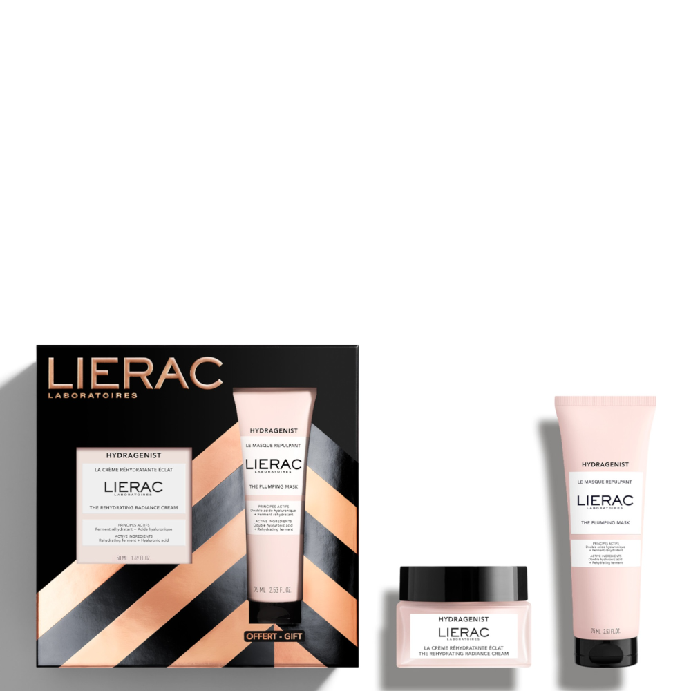 LIERAC Hydragenist Coffret Crème Réhydratante Éclat 50ml + Masque Repulpant 75ml