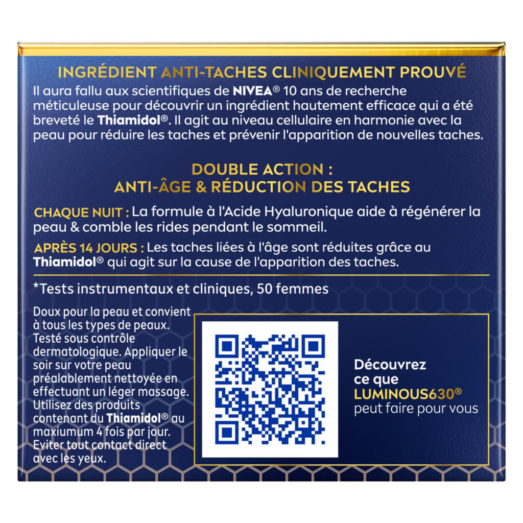 NIVEA Luminous630 Soin de nuit régénérant visage anti-taches brunes 50 ml